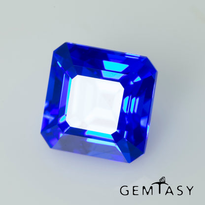 Piedra tallada - Espinel Azul Czochralski (Extraído) cultivado en laboratorio, facetado Cojín 8x8 mm 3,51ct