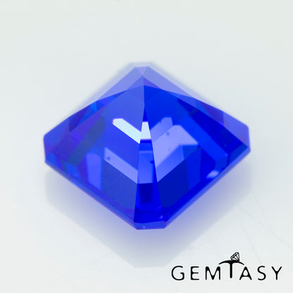 Cut stone - Cobalt Spinel Blue Czochralski (Pulled) lab grown, facet Octagon 8x8mm 3.51ct