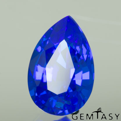 Cut stone - Cobalt Spinel Blue Czochralski (Pulled) lab grown, facet Pear 9x6mm 1.47-1.72ct