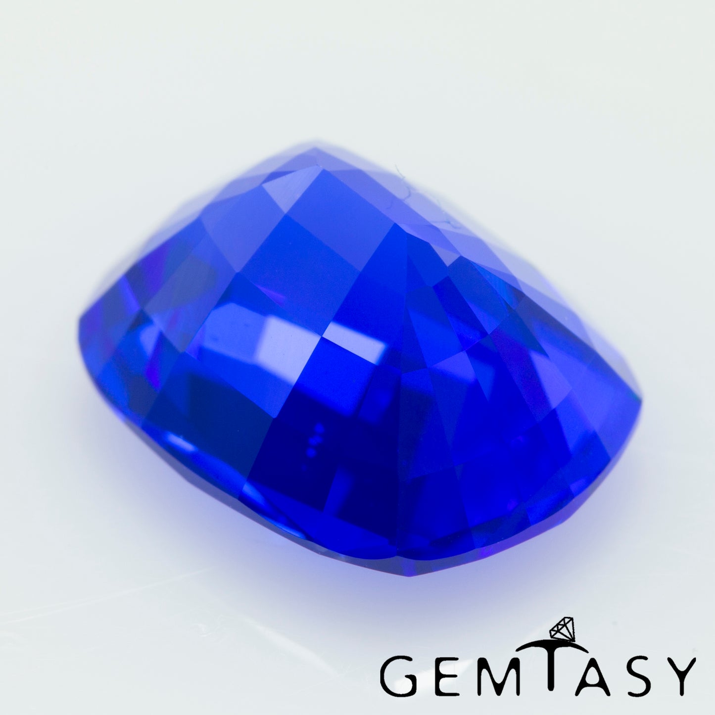 Cut stone - Cobalt Spinel Blue Czochralski (Pulled) lab grown, facet Cushion 10x8mm 3.62ct