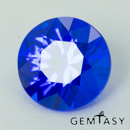 Cut stone - Cobalt Spinel Blue Czochralski (Pulled) lab grown, facet Round 8mm 1.87ct