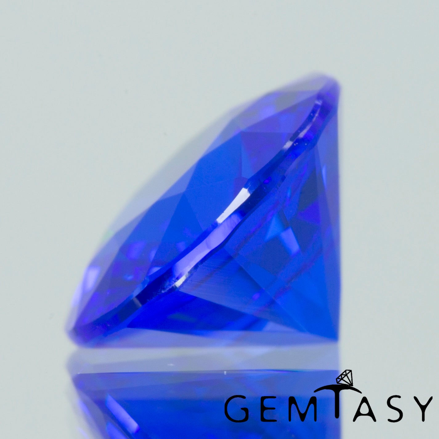 Cut stone - Cobalt Spinel Blue Czochralski (Pulled) lab grown, facet Round 8mm 1.87ct