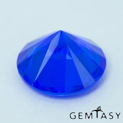 Cut stone - Cobalt Spinel Blue Czochralski (Pulled) lab grown, facet Round 8mm 1.87ct