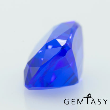 Cut stone - Cobalt Spinel Blue Czochralski (Pulled) lab grown, facet Cushion 8x6mm 1.97ct