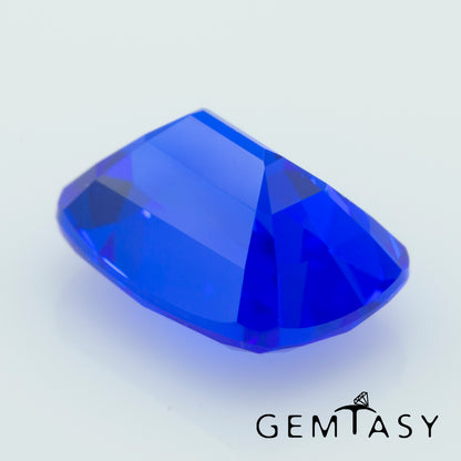 Cut stone - Cobalt Spinel Blue Czochralski (Pulled) lab grown, facet Cushion 8x6mm 1.97ct