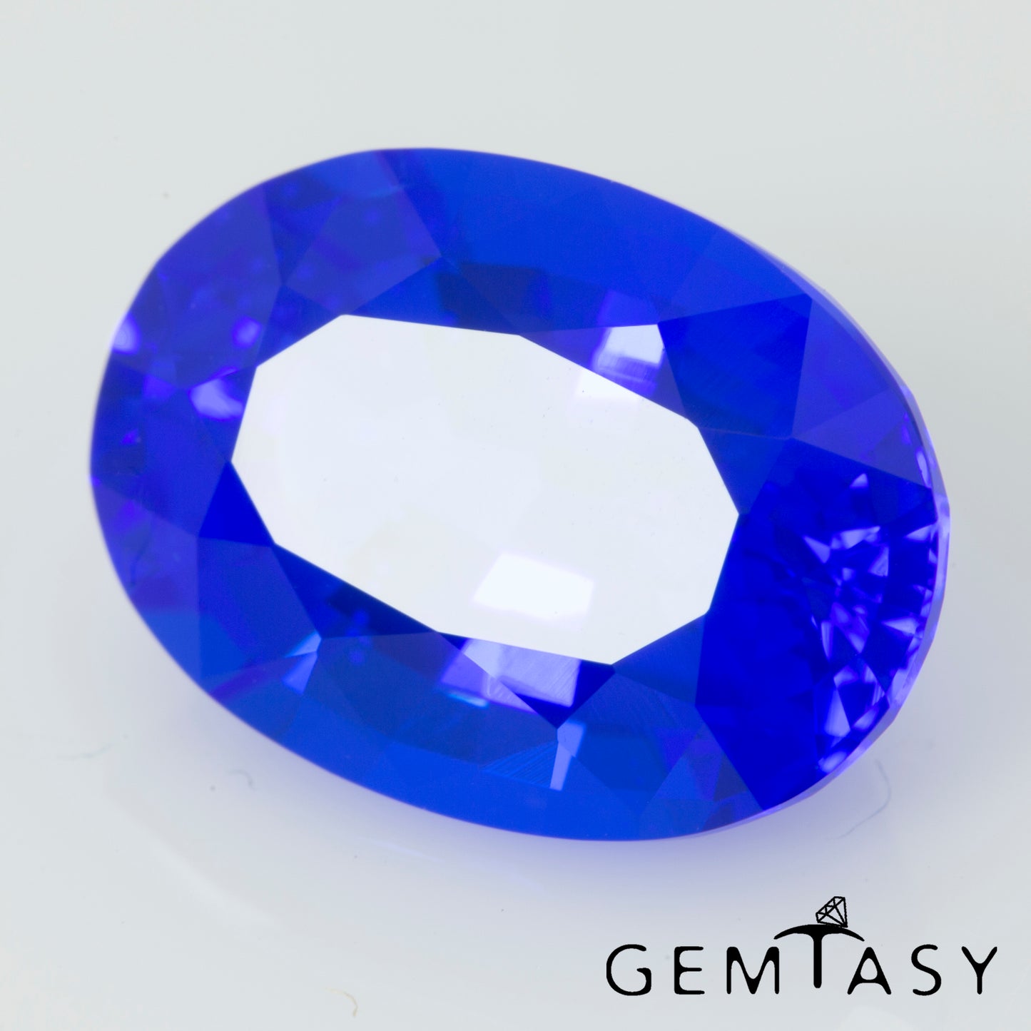 Cut stone - Cobalt Spinel Blue Czochralski (Pulled) lab grown, facet Oval 14x10mm 7.90ct