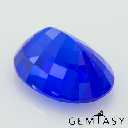 Cut stone - Cobalt Spinel Blue Czochralski (Pulled) lab grown, facet Oval 14x10mm 7.90ct