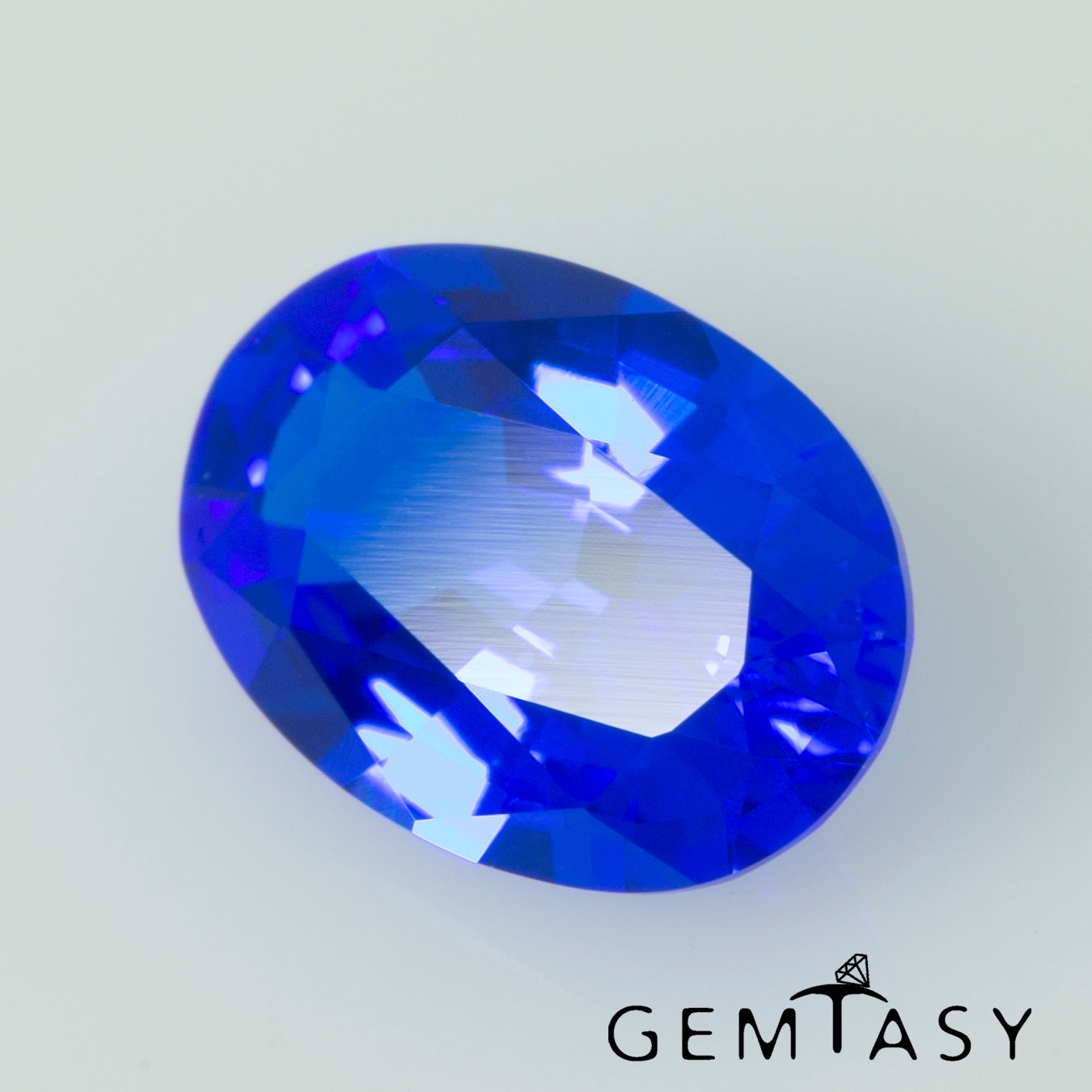 Cut stone - Cobalt Spinel Blue Czochralski (Pulled) lab grown, facet Oval 7x5mm 0.7-1.0ct