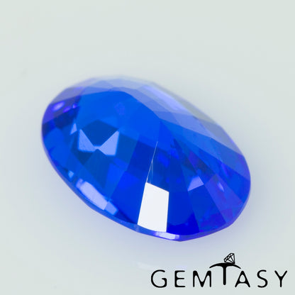 Cut stone - Cobalt Spinel Blue Czochralski (Pulled) lab grown, facet Oval 7x5mm 0.7-1.0ct