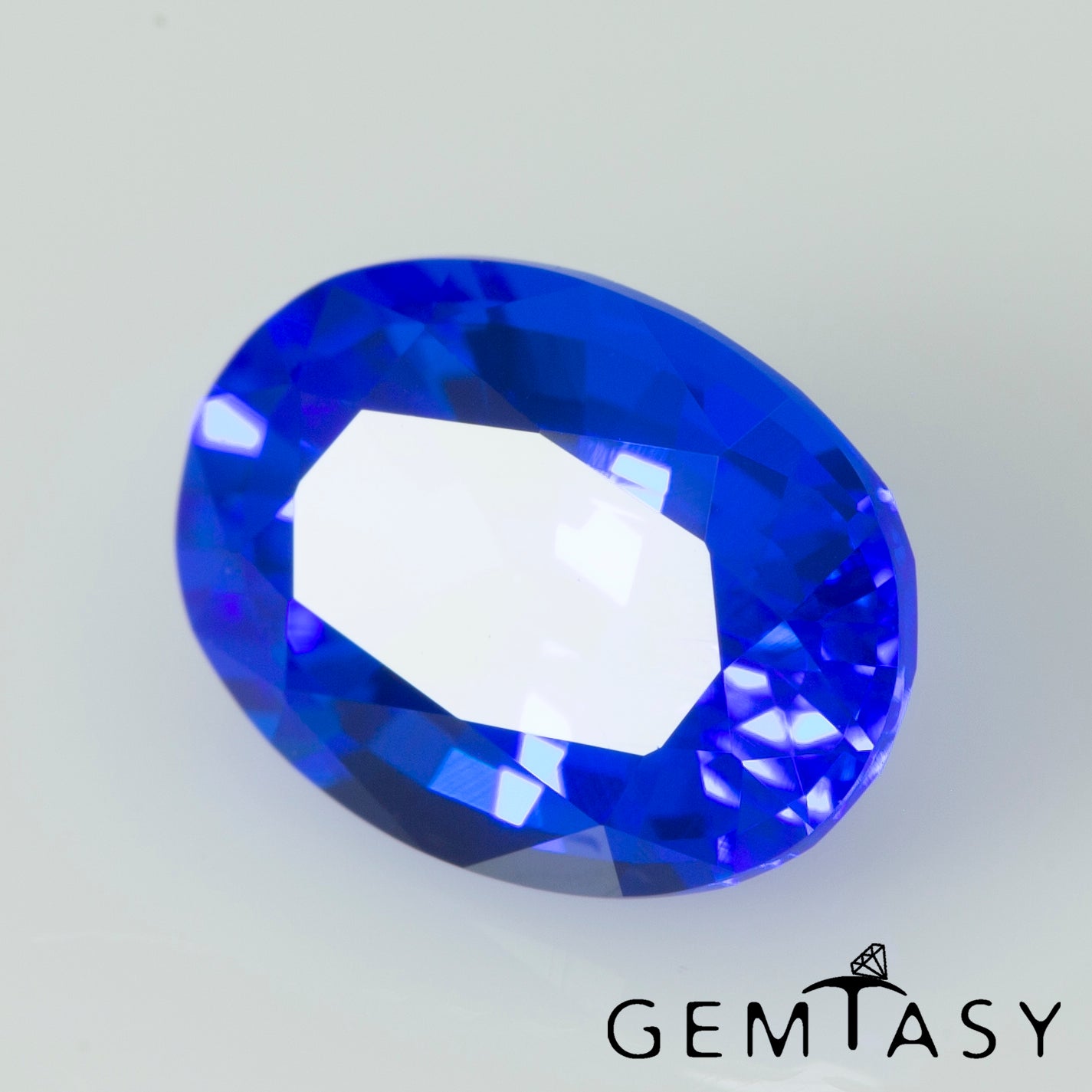 Cut stone - Cobalt Spinel Blue Czochralski (Pulled) lab grown, facet Oval 8x6mm 1.31-1.45ct