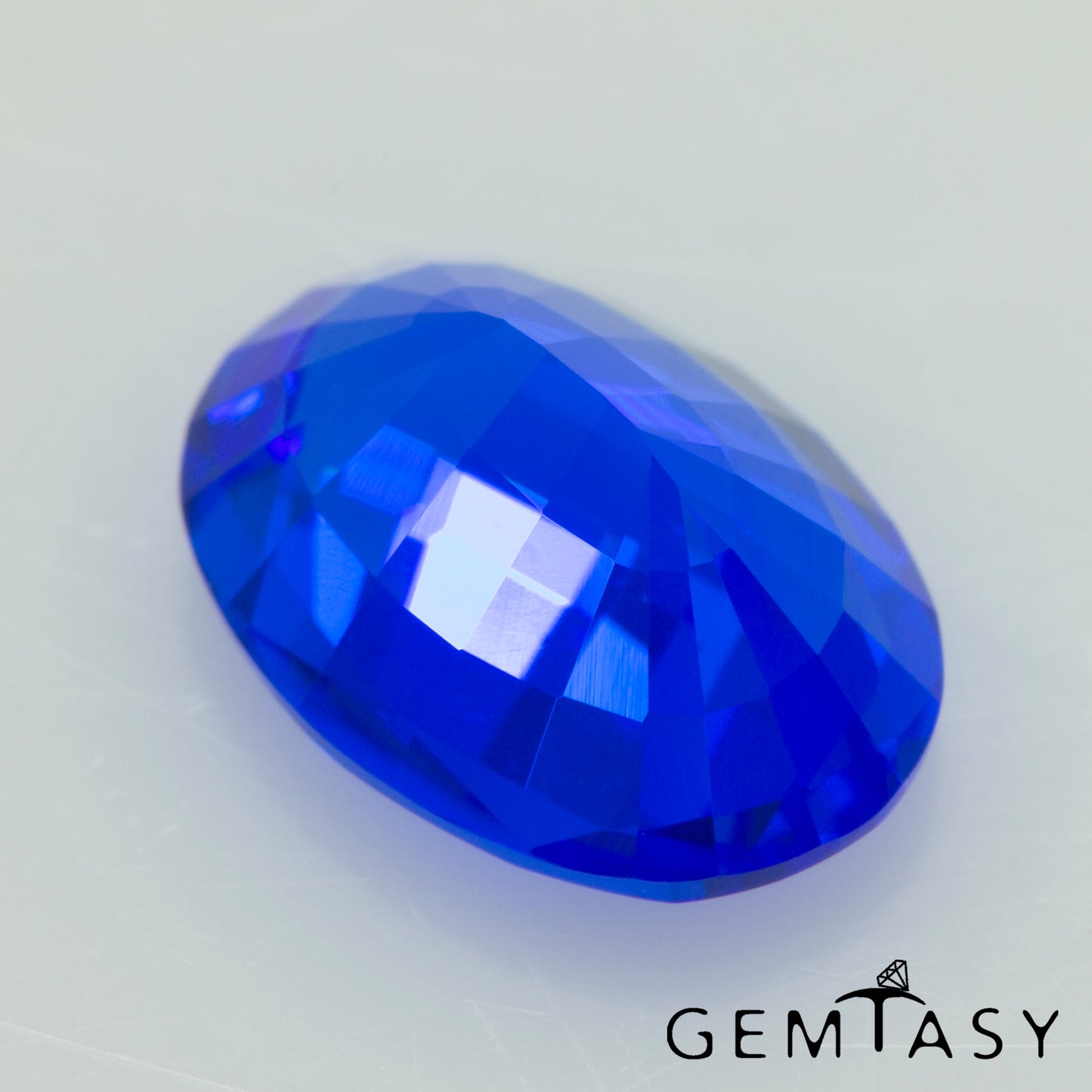 Cut stone - Cobalt Spinel Blue Czochralski (Pulled) lab grown, facet Oval 8x6mm 1.31-1.45ct