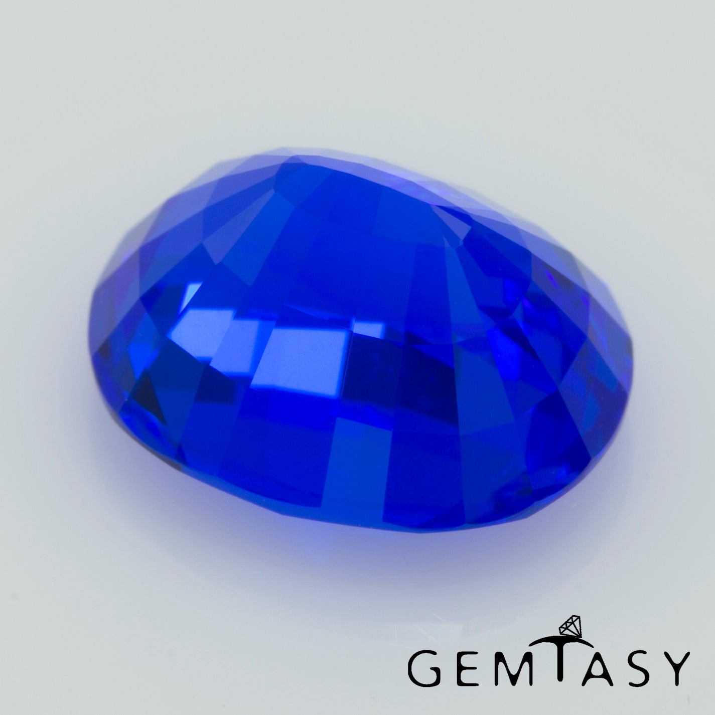 Piedra tallada - Espinel Azul Czochralski (Extraído) cultivado en laboratorio, facetado Oval 10x8mm 3,91ct