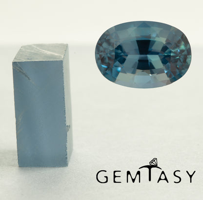 Rough stone for faceting - Sapphire Teal / Steel Blue Czochralski (Pulled) lab grown 13.9-16.5ct