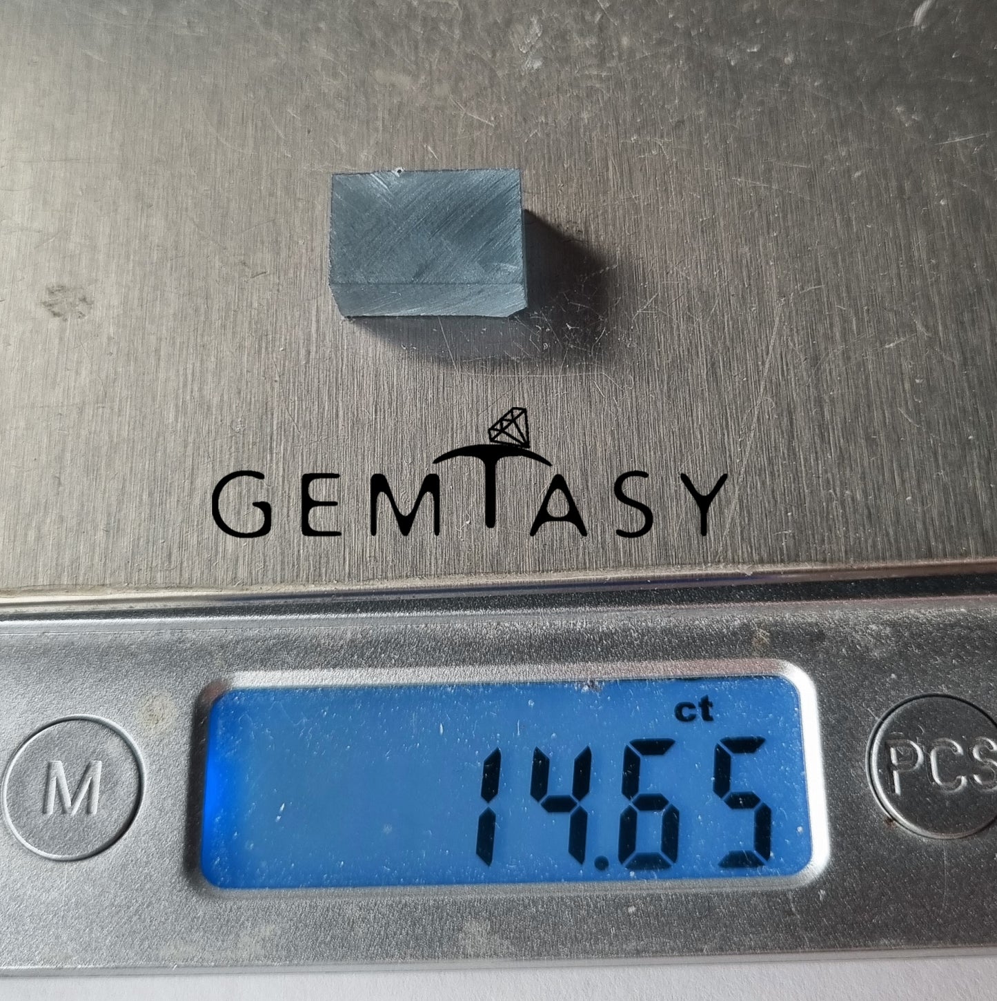 Rough stone for faceting - Sapphire Teal / Steel Blue Czochralski (Pulled) lab grown 13.9-16.5ct