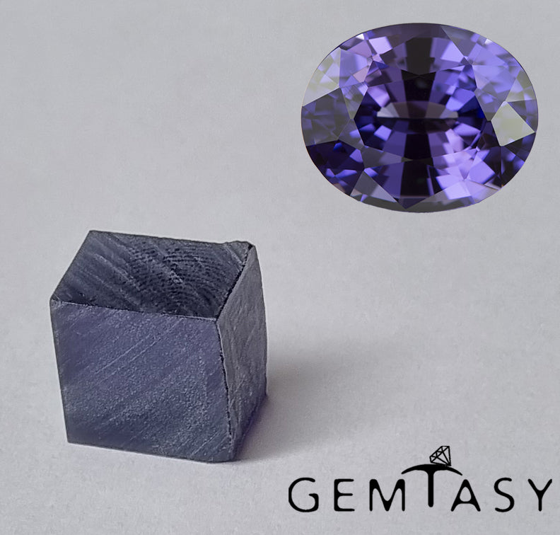 Rough stone for faceting - Sapphire Violet Blue Czochralski (Pulled) lab grown 20-24ct