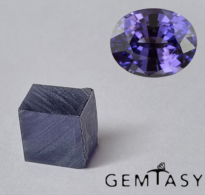 Rough stone for faceting - Sapphire Violet Blue Czochralski (Pulled) lab grown 20-24ct