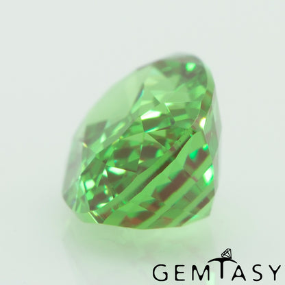 Cut stone - YAG Green-Red Czochralski (Pulled) lab grown, facet Cushion 7x5mm 1.18-1.39ct