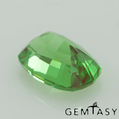 Cut stone - YAG Green-Red Czochralski (Pulled) lab grown, facet Cushion 7x5mm 1.18-1.39ct