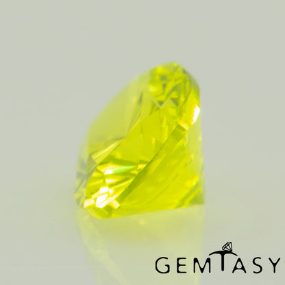 Cut stone - YAG Yellow neon Czochralski (Pulled) lab grown, facet Cushion 6x4mm 0.48-0.64ct