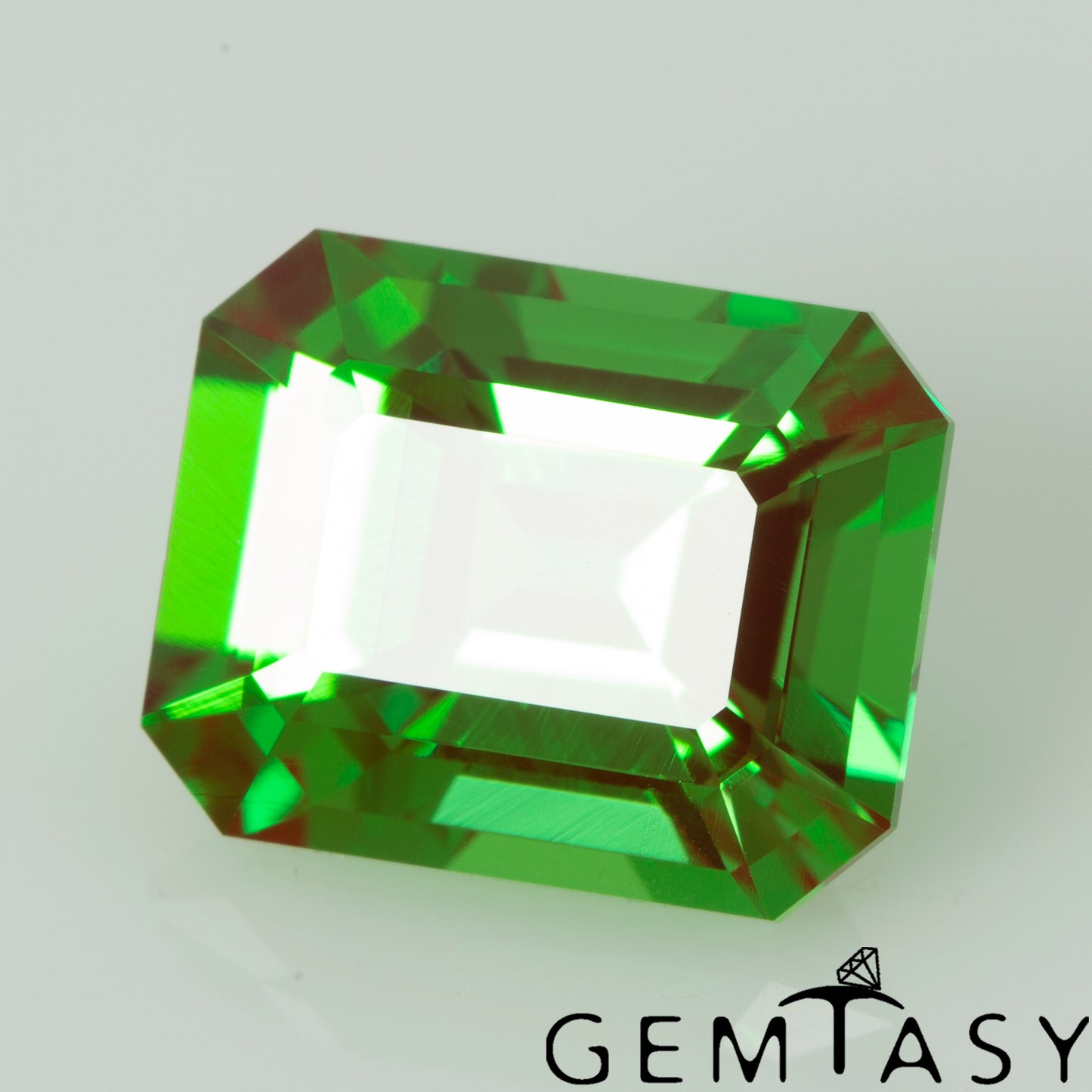 Cut stone - YAG Green-Red Czochralski (Pulled) lab grown, facet Octagon 10x8mm 3.96-4.74ct