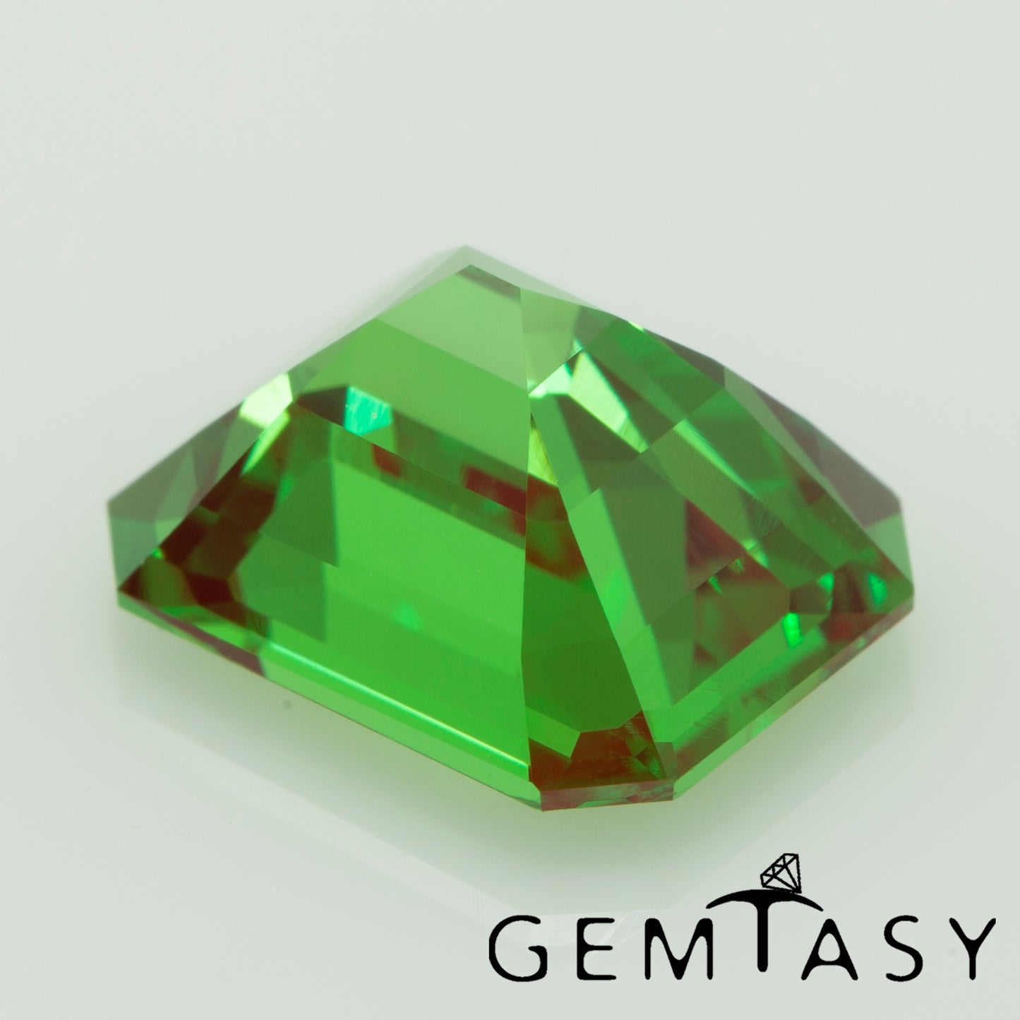 Cut stone - YAG Green-Red Czochralski (Pulled) lab grown, facet Octagon 10x8mm 3.96-4.74ct