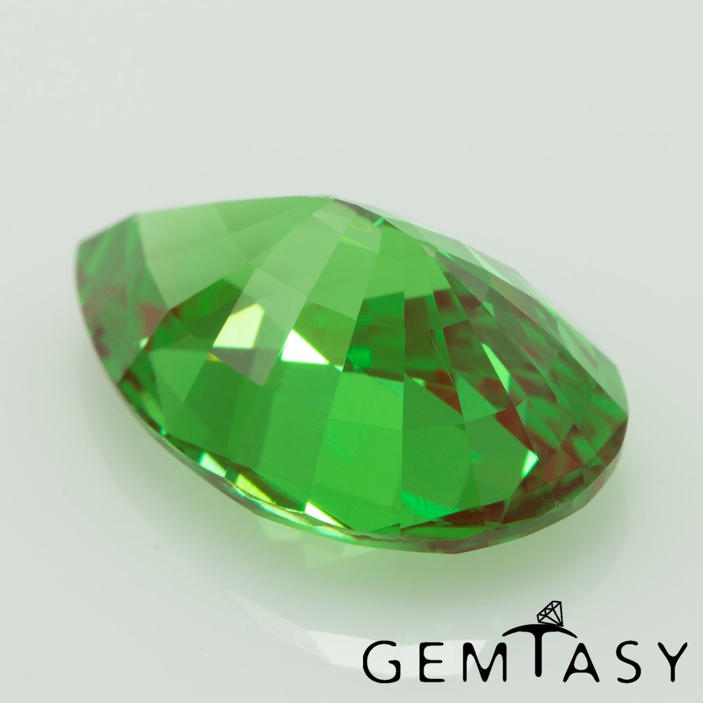 Cut stone - YAG Green-Red Czochralski (Pulled) lab grown, facet Pear 12x8mm 3.94-4.48ct