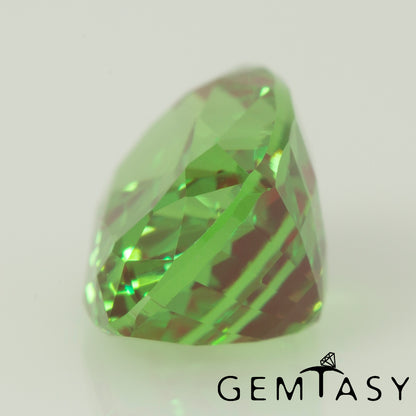 Cut stone - YAG Green-Red Czochralski (Pulled) lab grown, facet Cushion 8x6mm 2.18-2.38ct