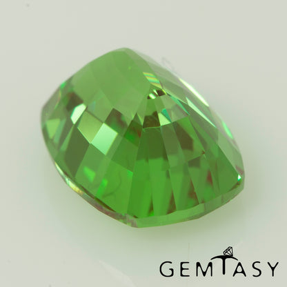 Cut stone - YAG Green-Red Czochralski (Pulled) lab grown, facet Cushion 8x6mm 2.18-2.38ct