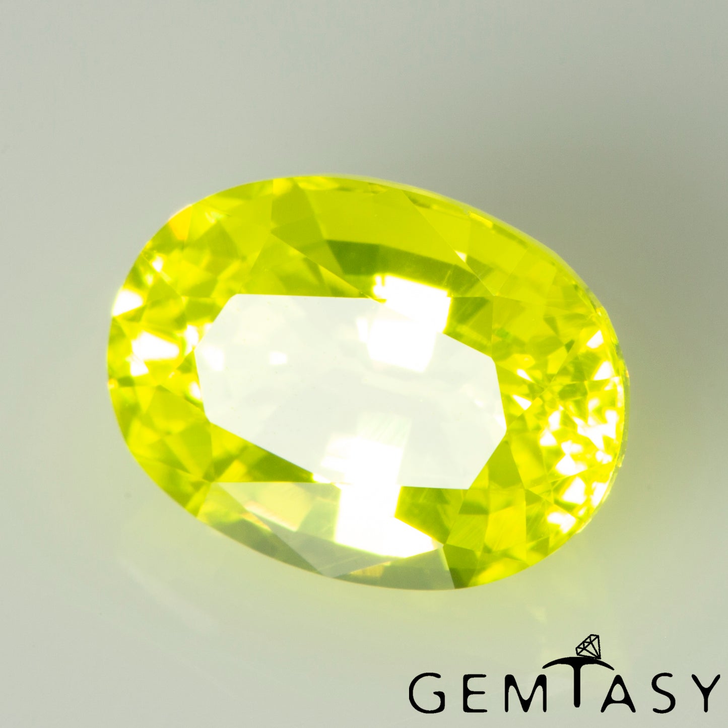 Cut stone - YAG Yellow neon Czochralski (Pulled) lab grown, facet Oval 8x6mm 1.81-2.19ct