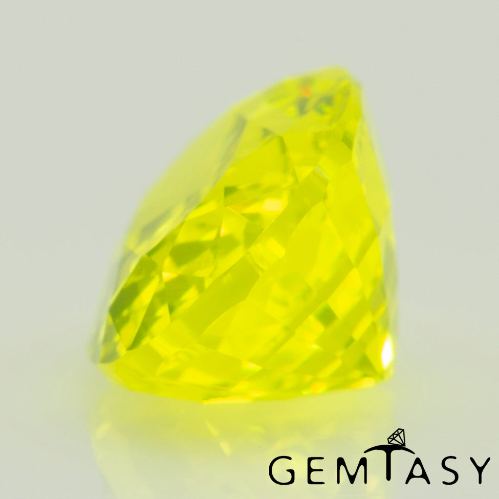 Cut stone - YAG Yellow neon Czochralski (Pulled) lab grown, facet Oval 8x6mm 1.81-2.19ct