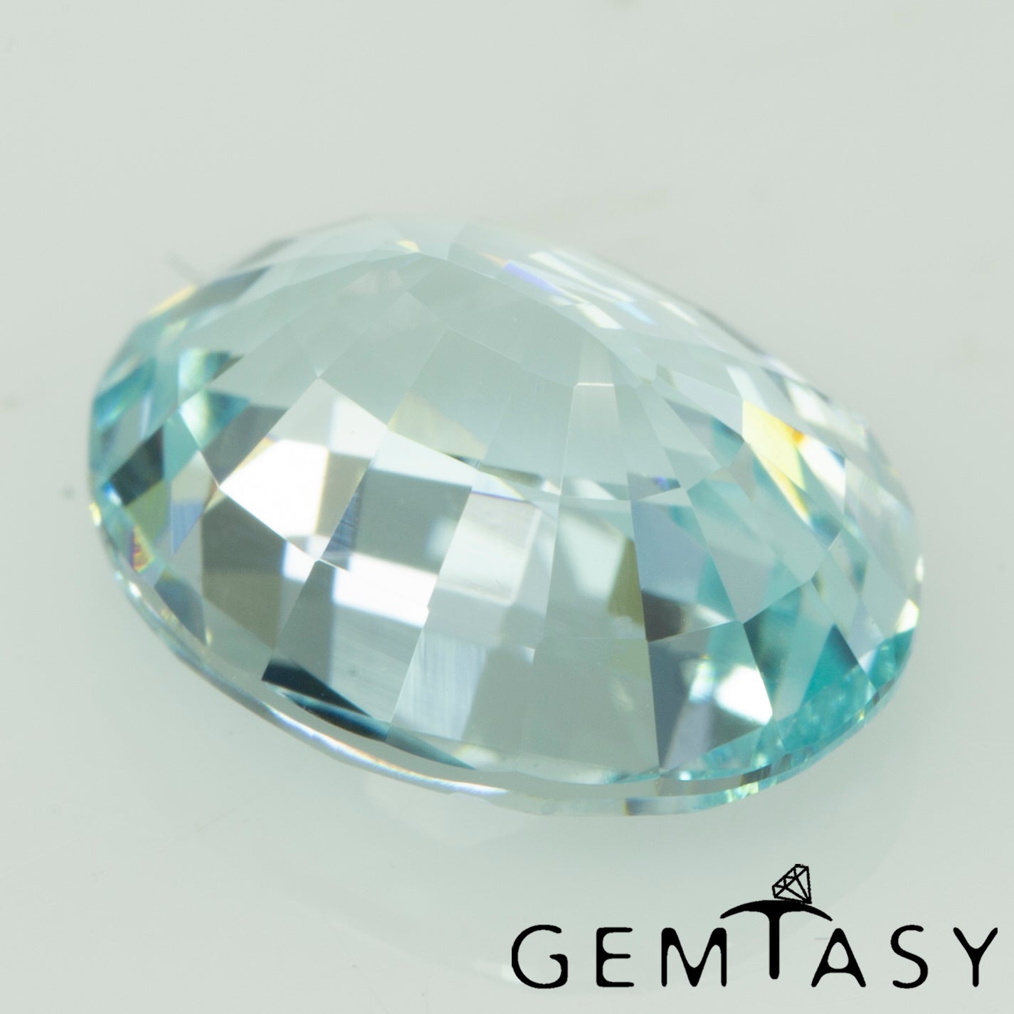 Cut stone - Paraiba YAG Czochralski (Pulled) lab grown, facet Oval 9x7mm 2.89-3.15ct