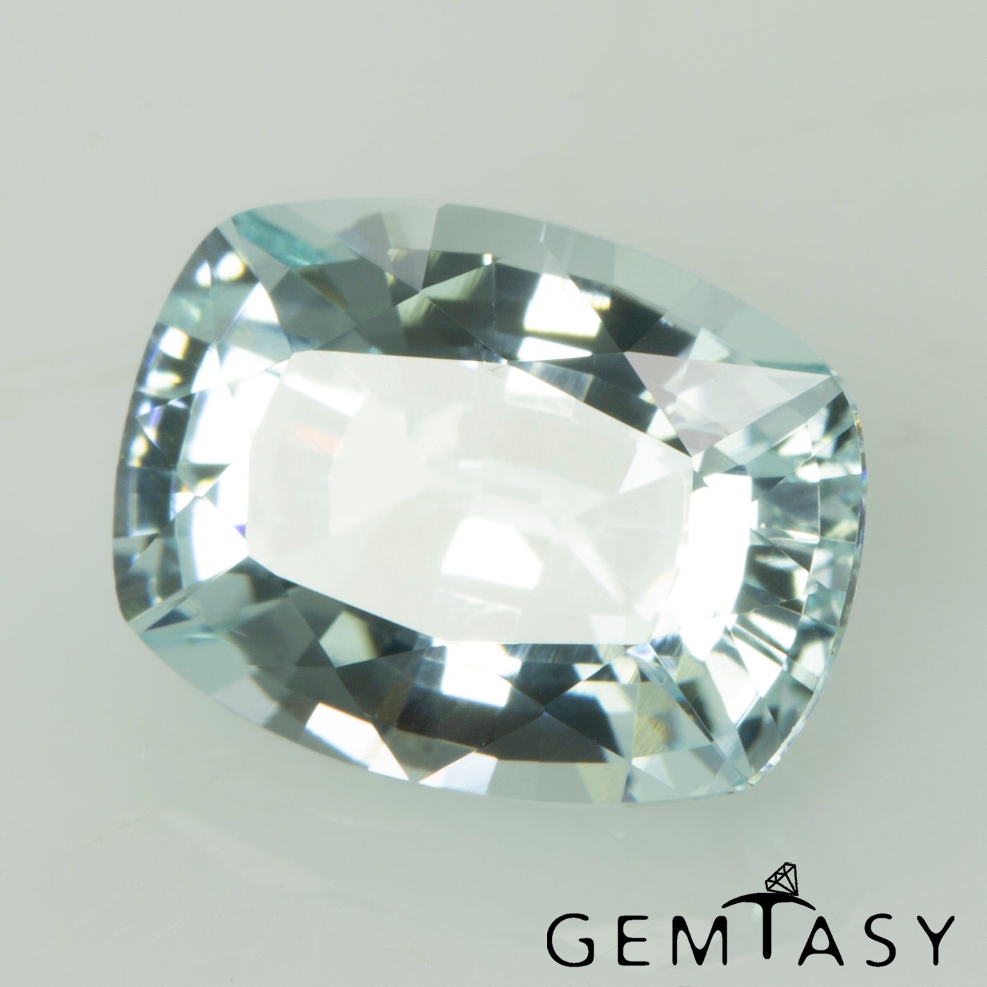 Cut stone - Paraiba YAG Czochralski (Pulled) lab grown, facet Cushion 8x6mm 2.13-2.51ct