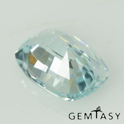 Cut stone - Paraiba YAG Czochralski (Pulled) lab grown, facet Cushion 8x6mm 2.13-2.51ct