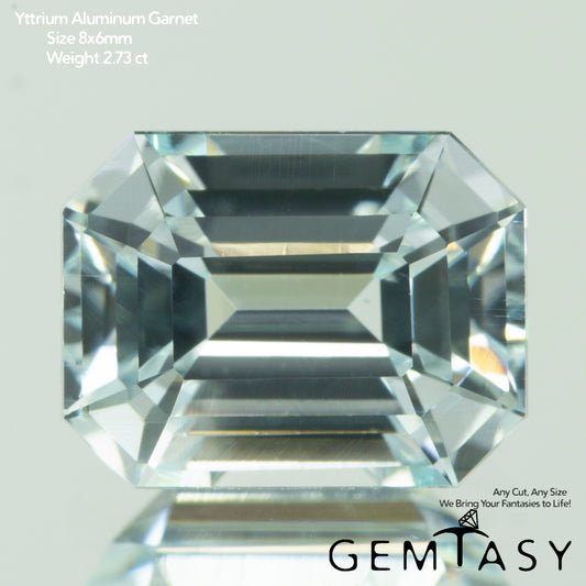 Cut stone - Paraiba YAG Czochralski (Pulled) lab grown, facet Octagon 8x6mm 2.73ct