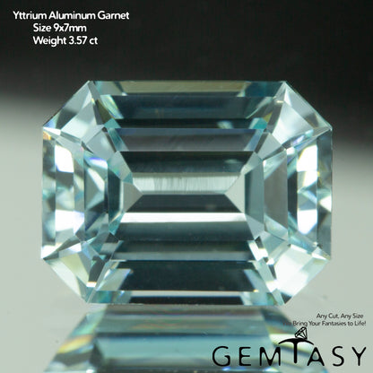 Cut stone - Paraiba YAG Czochralski (Pulled) lab grown, facet Octagon 9x7mm 3.55-3.91ct