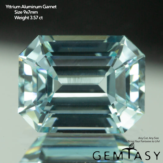 Cut stone - Paraiba YAG Czochralski (Pulled) lab grown, facet Octagon 9x7mm 3.55-3.91ct