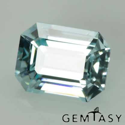 Cut stone - Paraiba YAG Czochralski (Pulled) lab grown, facet Octagon 9x7mm 3.55-3.91ct