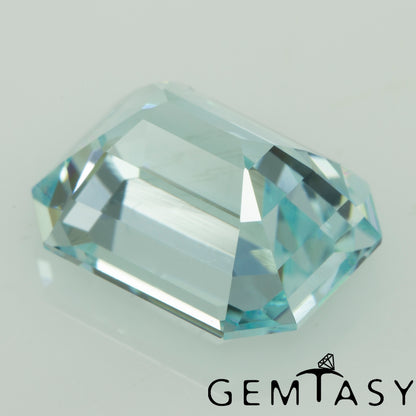 Cut stone - Paraiba YAG Czochralski (Pulled) lab grown, facet Octagon 9x7mm 3.55-3.91ct