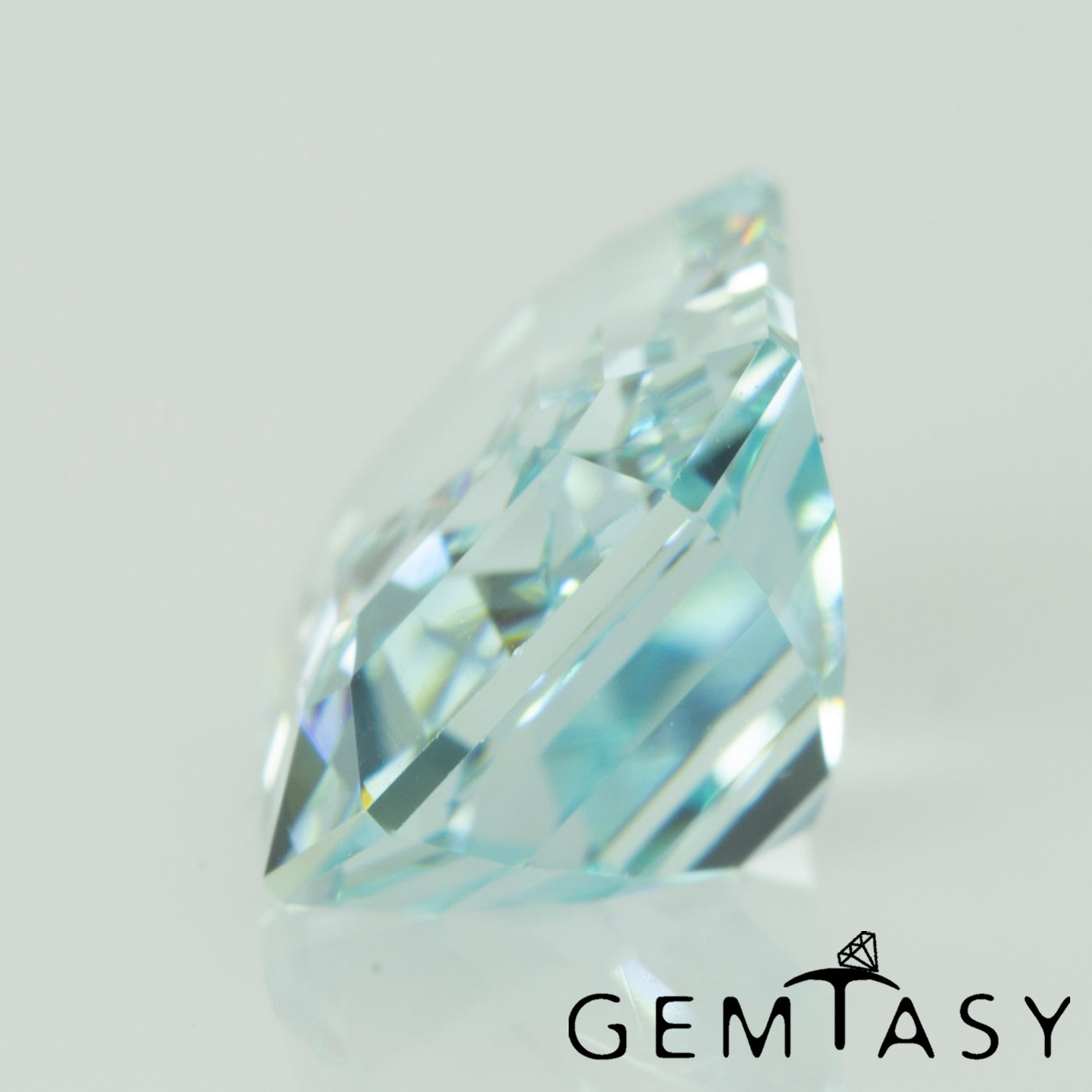 Cut stone - Paraiba YAG Czochralski (Pulled) lab grown, facet Octagon 9x7mm 3.55-3.91ct