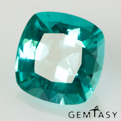 Piedra tallada - Paraíba YAG Czochralski (Extraído) cultivado en laboratorio, facetado Cojín 10x10mm 6,00-7,12 ct