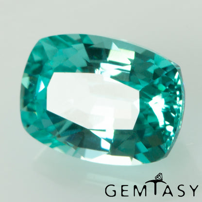 Pierre taillée - Paraiba YAG Czochralski (Tiré) cultivé en laboratoire, facette Coussin 7x5mm 1,51-1,84 ct