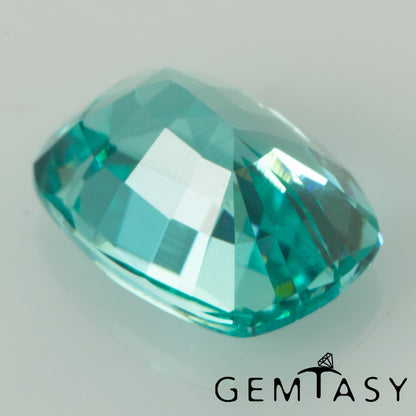 Pierre taillée - Paraiba YAG Czochralski (Tiré) cultivé en laboratoire, facette Coussin 7x5mm 1,51-1,84 ct