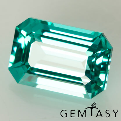 Piedra tallada - Paraíba YAG Czochralski (Extraído) cultivado en laboratorio, facetado Octágono 12x8mm 6,91-7,63 ct