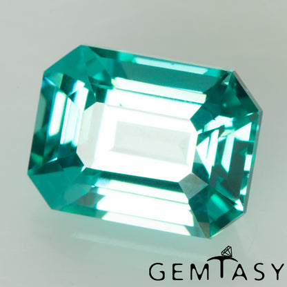 Pierre taillée - Paraiba YAG Czochralski (Tiré) cultivé en laboratoire, facette Octogone 8x6mm 2,41-2,64 ct