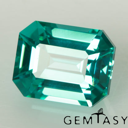 Cut stone - Paraiba YAG Czochralski (Pulled) lab grown, facet Octagon 9x7mm 3.82-4.09 ct