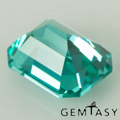 Cut stone - Paraiba YAG Czochralski (Pulled) lab grown, facet Octagon 9x7mm 3.82-4.09 ct