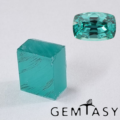 Piedra en bruto para facetar - YAG Paraíba Czochralski (Extraído) cultivado en laboratorio 32-37ct