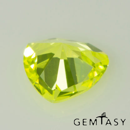 Cut stone - YAG Yellow neon Czochralski (Pulled) lab grown, facet Trillion 4.5x4.5mm 0.36ct