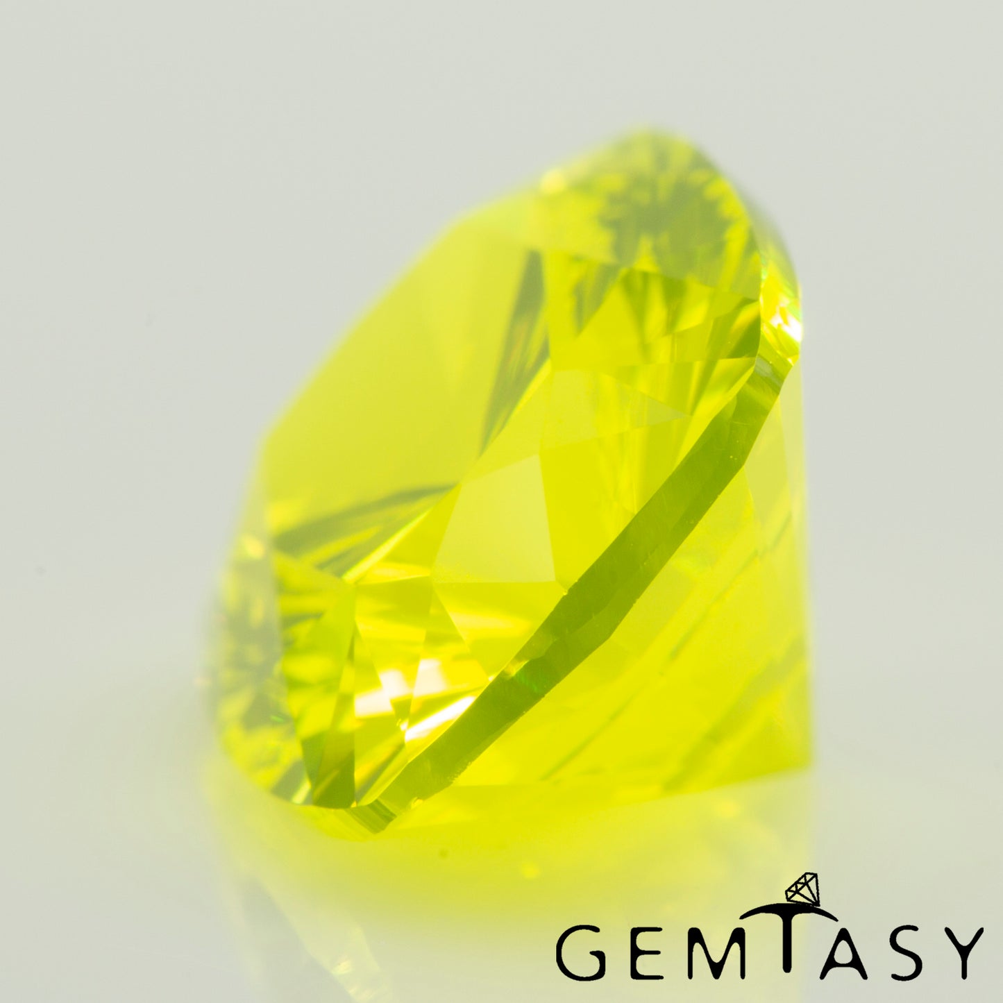 Cut stone - YAG Yellow neon Czochralski (Pulled) lab grown, facet Cushion 14x10mm 9.52ct