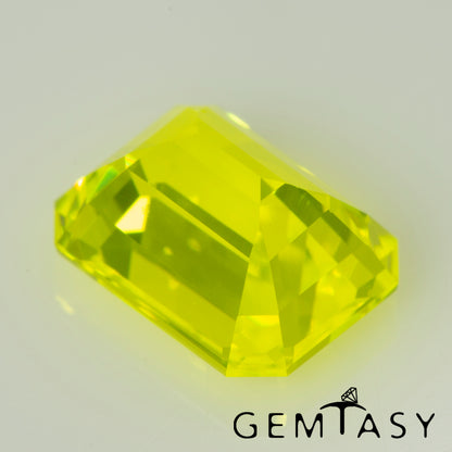 Piedra tallada - YAG Amarillo neón Czochralski (Extraído) cultivado en laboratorio, facetado Octágono 8x6mm 2,38-2,52ct